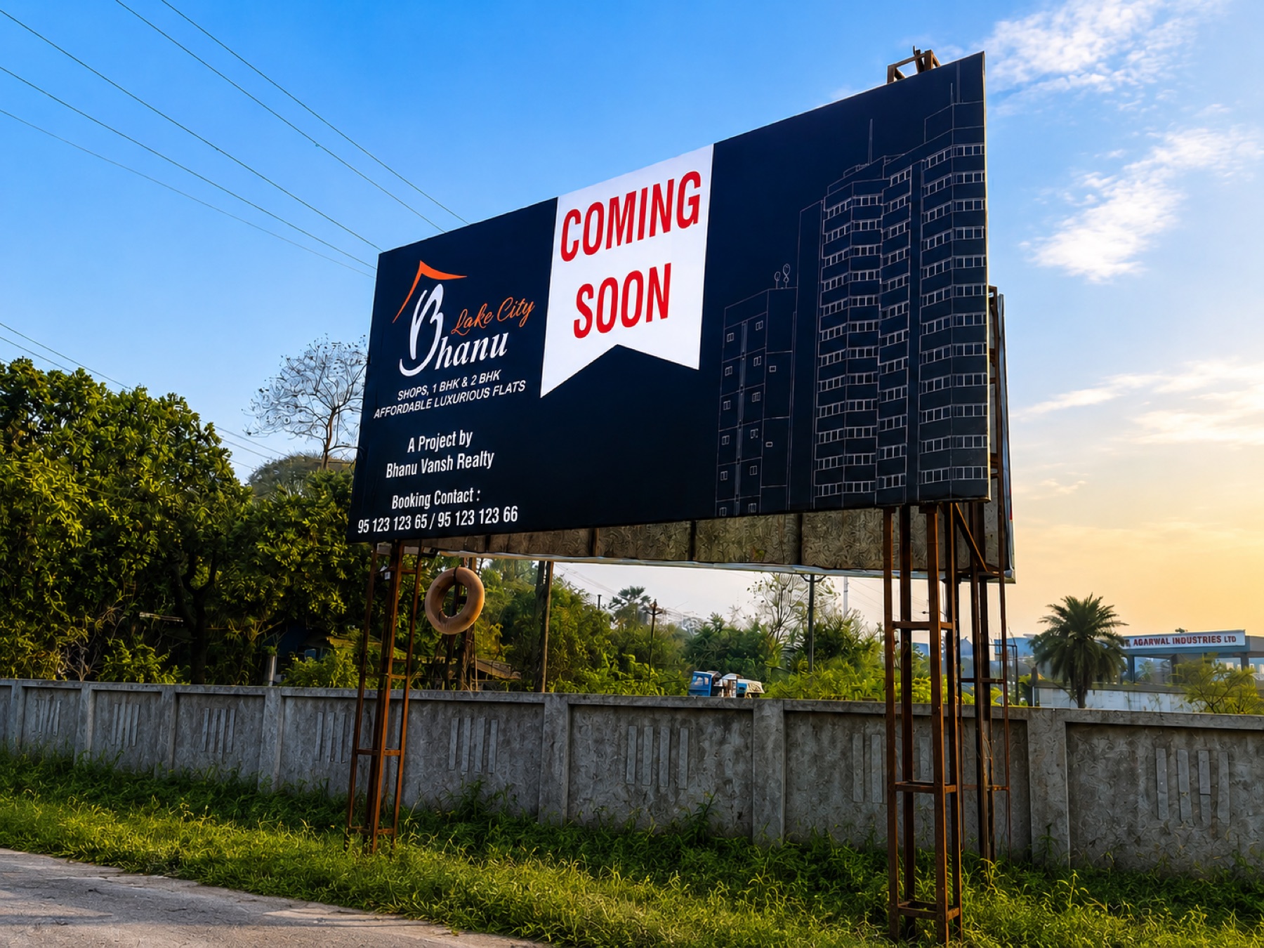 Bhanu project hoarding by D'sent Designs