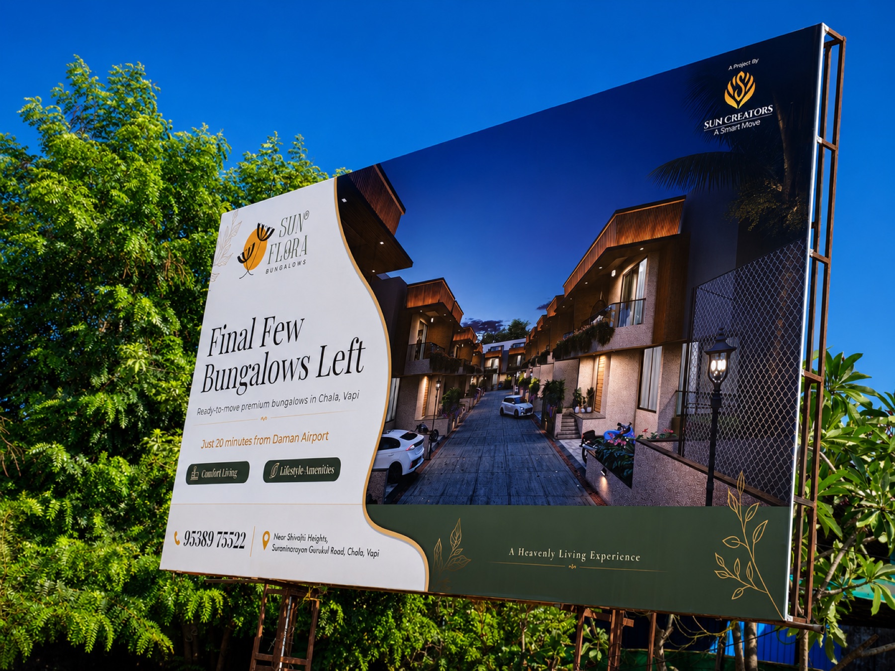 Sun Flora bungalow hoarding by D'sent Designs